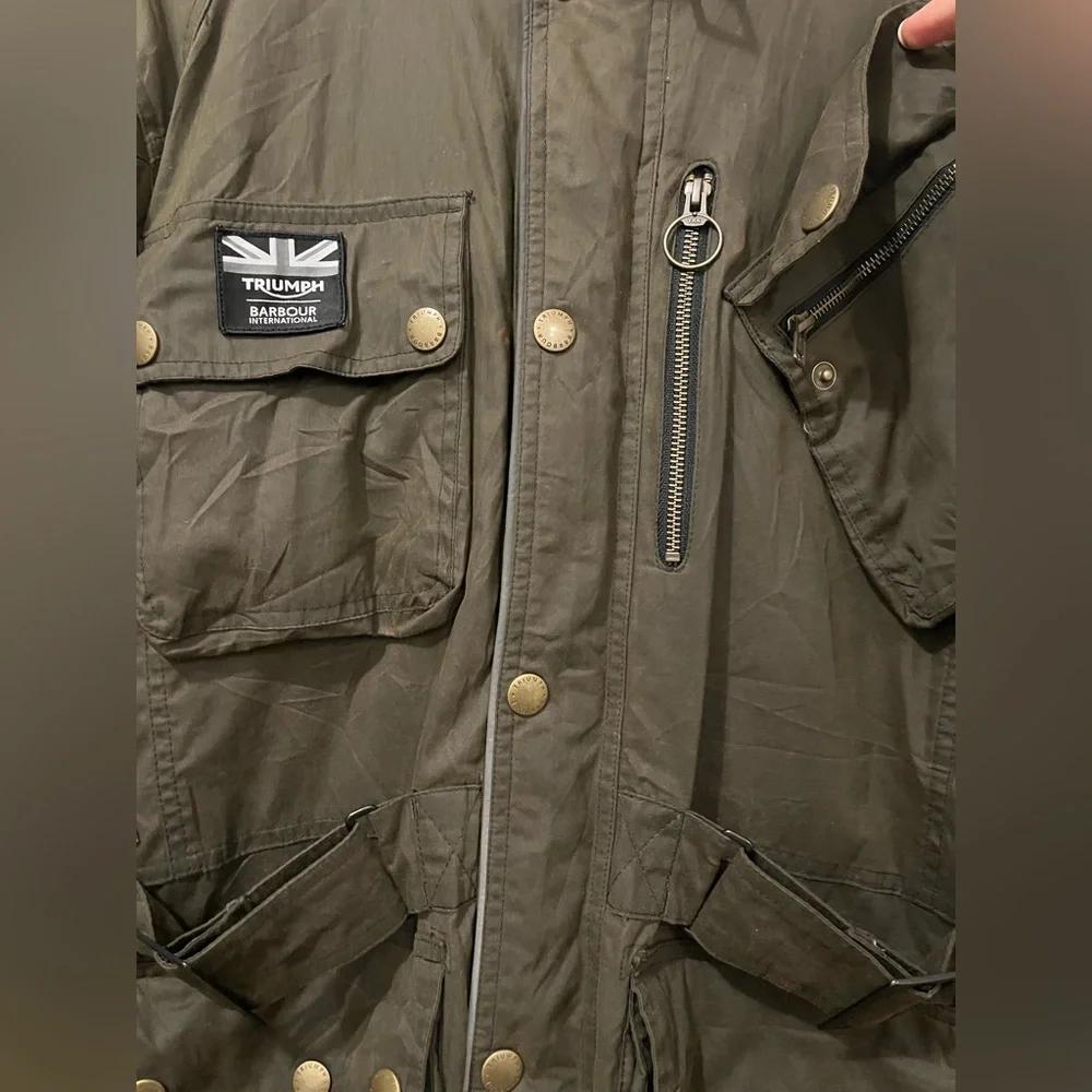 Triumph Motorcycles Barbour International Original Waxed Cotton Jacket - Picture 5 of 11